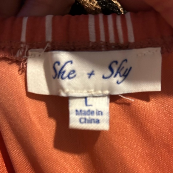 She and Sky salmon dress with white stripes size L pre loved - Picture 12 of 12